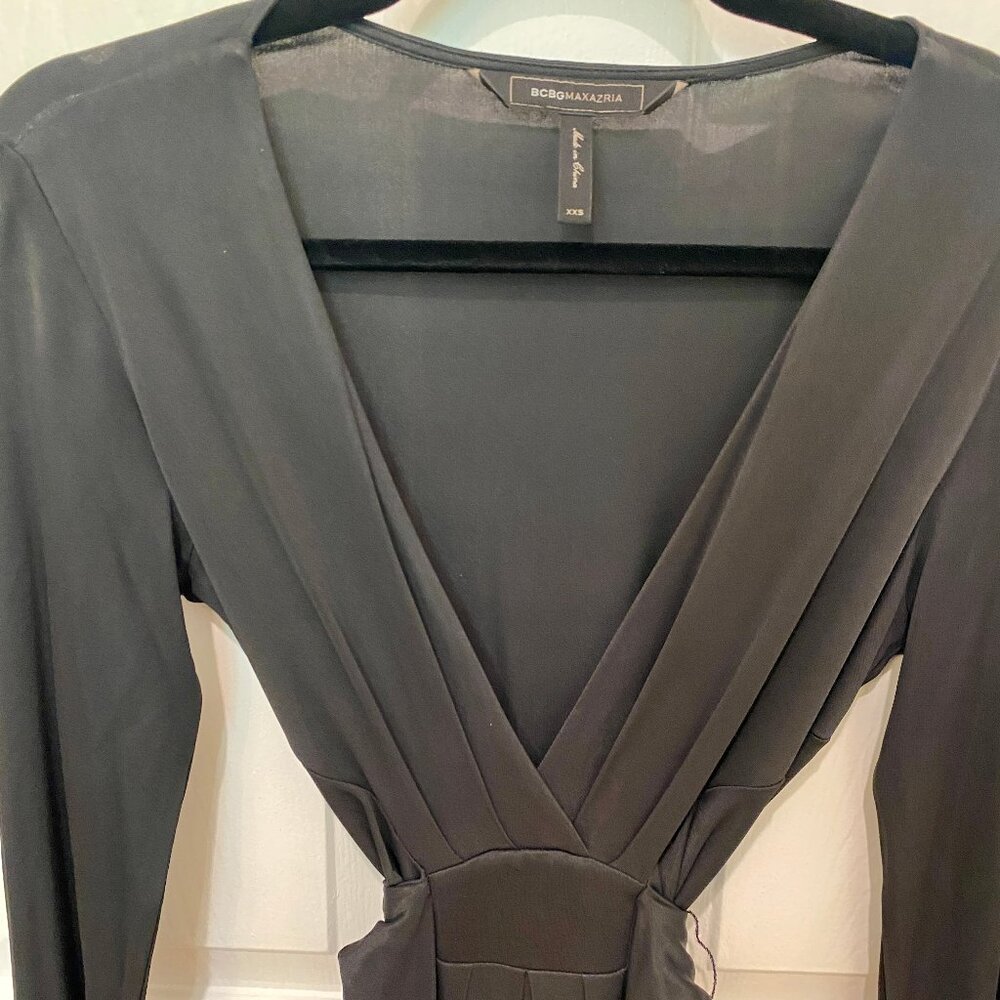 BCBGMAXAZRIA BLACK LOW CUT MAXI DRESS OR GOWN